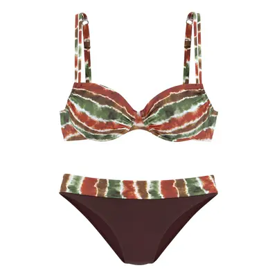 JETTE Bikini sötét barna / khaki / fehér