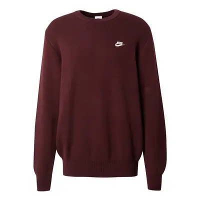 Nike Sportswear Pulóver 'CLUB' burgundi vörös / fehér