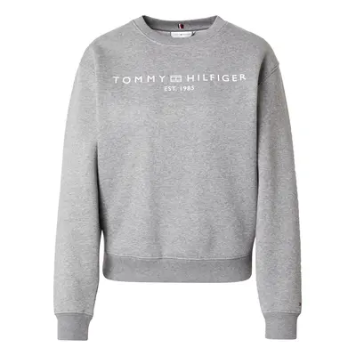 TOMMY HILFIGER Tréning póló szürke melír / fehér