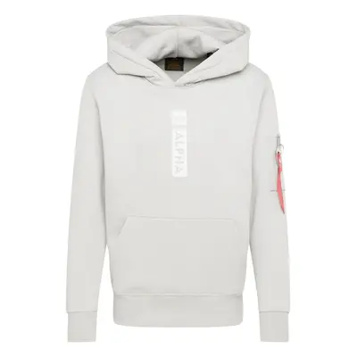 ALPHA INDUSTRIES Tréning póló világosszürke / fehér