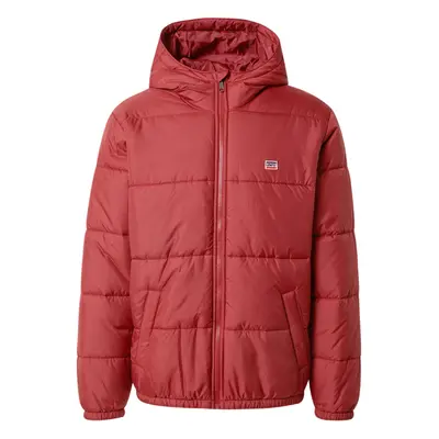 LEVI'S ® Átmeneti dzseki 'Telegraph Hood Shrt Jkt' tűzpiros / fekete / fehér