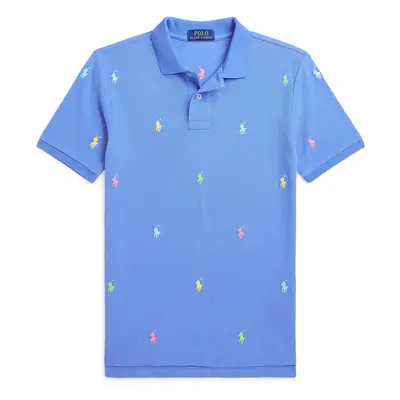 Polo Ralph Lauren Póló 'SSKCM2-KNIT SHIRTS-POLO SHIRT' kék / pasztellkék / sárga / rózsaszín