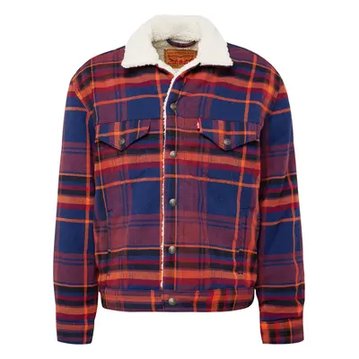 LEVI'S ® Átmeneti dzseki 'Plaid Vintage Fit Sherpa Trucker' kék / narancs / cseresznyepiros / fe