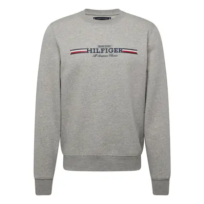 TOMMY HILFIGER Tréning póló sötétkék / szürke melír / piros / fehér