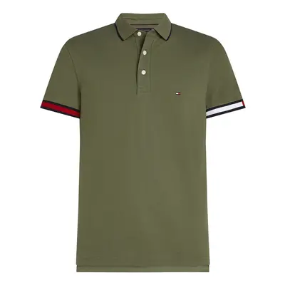 TOMMY HILFIGER Póló khaki / piros / fekete / fehér