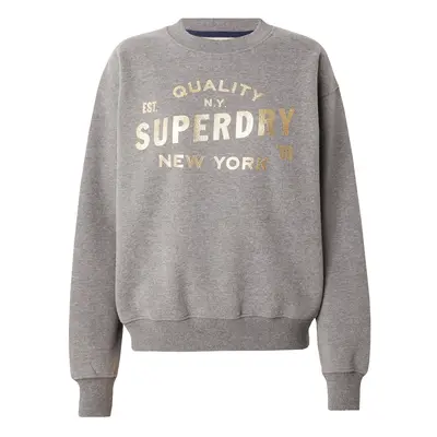 Superdry Tréning póló 'Luxe' arany / szürke melír