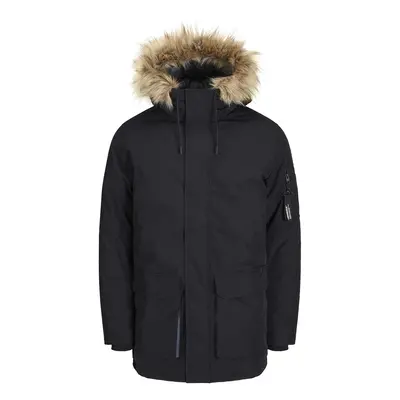 JACK & JONES Téli parka 'SAKER' világosbarna / fekete