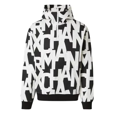 ARMANI EXCHANGE Tréning póló fekete / fehér