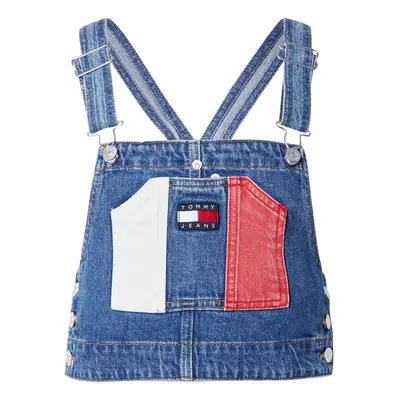 Tommy Jeans Top kék farmer / pasztellpiros / fehér