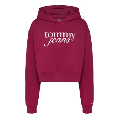 Tommy Jeans Tréning póló borvörös / fehér