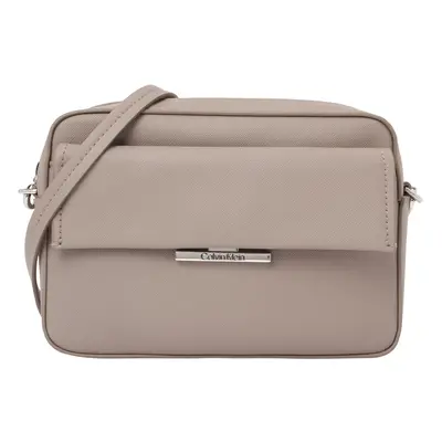 Calvin Klein Válltáska 'LINEAR' taupe / ezüst