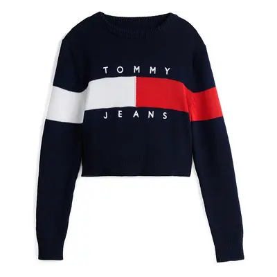 Tommy Jeans Pulóver tengerészkék / piros / fehér