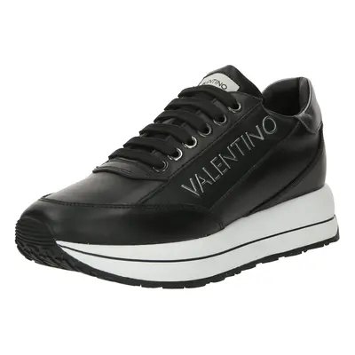 Valentino Shoes Rövid szárú sportcipők ezüstszürke / fekete