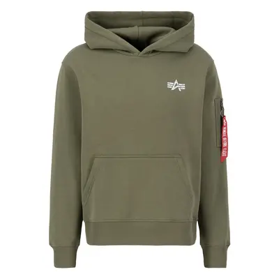 ALPHA INDUSTRIES Tréning póló olíva / vörösáfonya / fehér