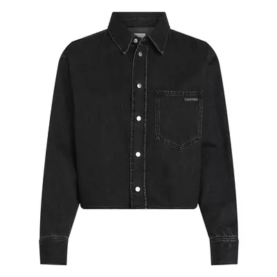 Calvin Klein Jeans Blúz 'DAD DENIM SHIRT' fekete farmer