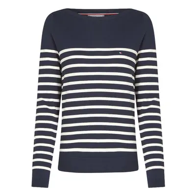 TOMMY HILFIGER Pulóver tengerészkék / fehér