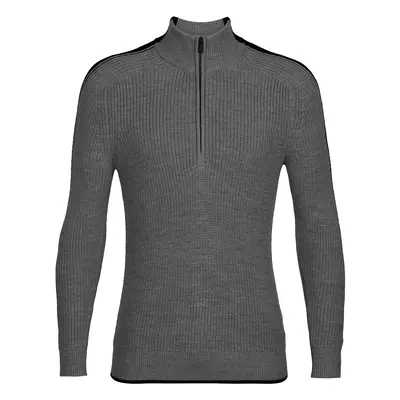 ICEBREAKER Póló 'M Lodge LS Half Zip Sweater' szürke