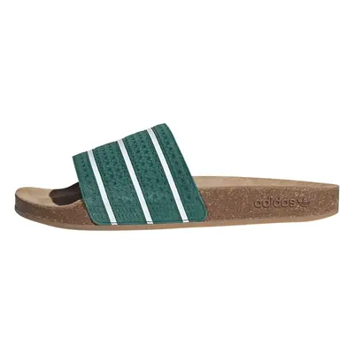 ADIDAS ORIGINALS Strandcipő 'Adilette' sötétzöld / fehér