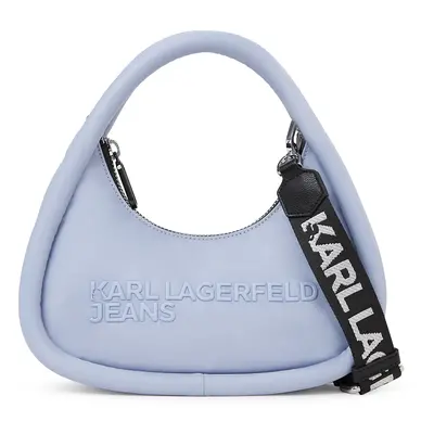 KARL LAGERFELD JEANS Kézitáska 'Puffy' kék / fekete / fehér