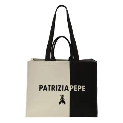 PATRIZIA PEPE Shopper táska fekete / gyapjúfehér