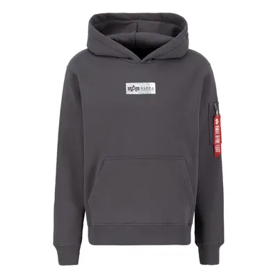 ALPHA INDUSTRIES Tréning póló szürke / vérvörös / fehér