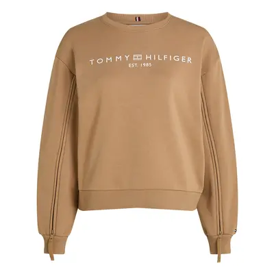 TOMMY HILFIGER Tréning póló khaki / fehér