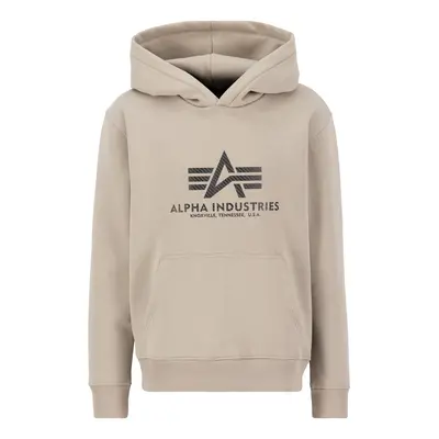 ALPHA INDUSTRIES Tréning póló ' Basic Hoody Carbon' homok / sötét barna