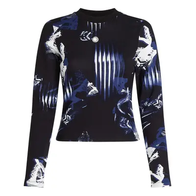 KARL LAGERFELD JEANS Top ' LANGÄRMLIGES TOP MIT DIGITAL-PRINT ' kék / fekete / fehér