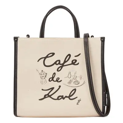 Karl Lagerfeld Shopper táska 'KL x Jorge Parra' bézs / fekete