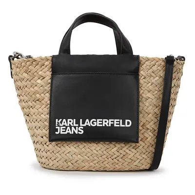 KARL LAGERFELD JEANS Shopper táska ekrü / fekete / fehér