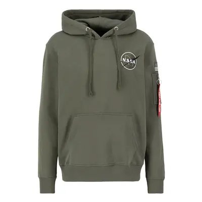 ALPHA INDUSTRIES Tréning póló 'Space Shuttle' olíva / fekete / fehér