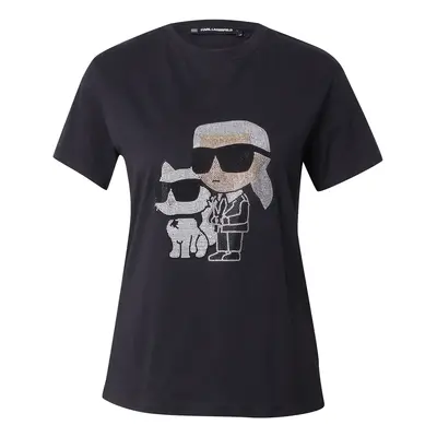 Karl Lagerfeld Póló 'Ikonik 2.0' bézs / fekete / ezüst / fehér