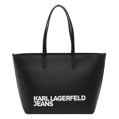 KARL LAGERFELD JEANS Shopper táska 'Essential' fekete / fehér