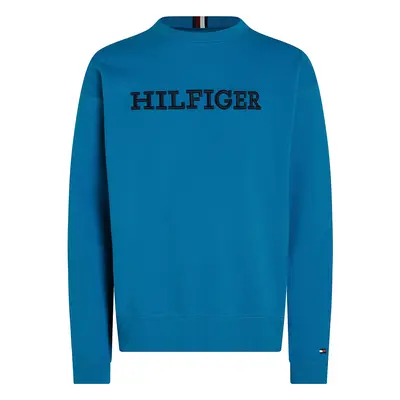 TOMMY HILFIGER Tréning póló ciánkék / fekete