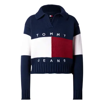 Tommy Jeans Pulóver kék / piros / fehér