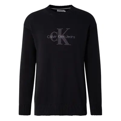 Calvin Klein Jeans Pulóver 'CHENILLE' sötétszürke / fekete