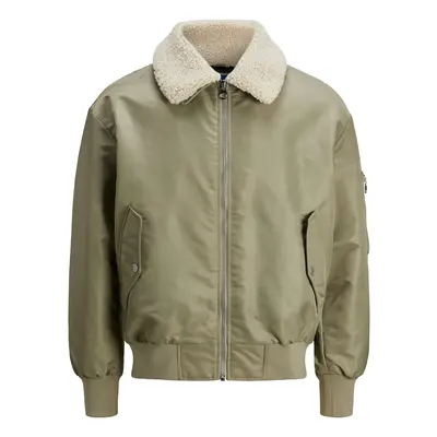 JACK & JONES Átmeneti dzseki 'JORQUEENS' khaki / piszkosfehér