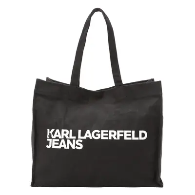 KARL LAGERFELD JEANS Shopper táska fekete / piszkosfehér