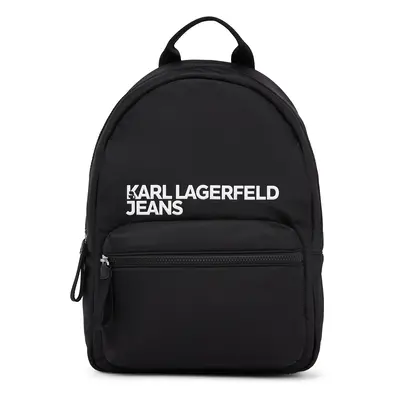 KARL LAGERFELD JEANS Hátizsák ' ESSENTIAL ' fekete / fehér