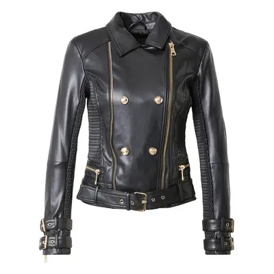 GUESS Átmeneti dzseki 'MYLA MOTO JACKET' fekete