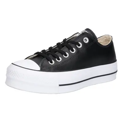 CONVERSE Rövid szárú sportcipők 'CHUCK TAYLOR ALL STAR LIFT OX LEATHER' fekete / fehér