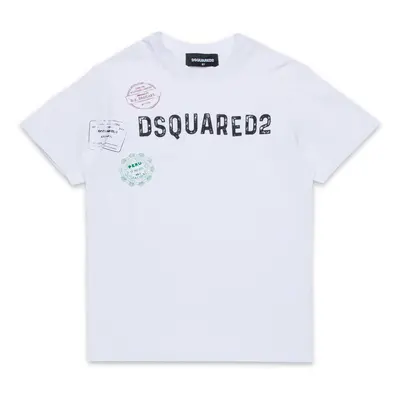 DSQUARED2 Póló világoskék / világoszöld / fekete / fehér