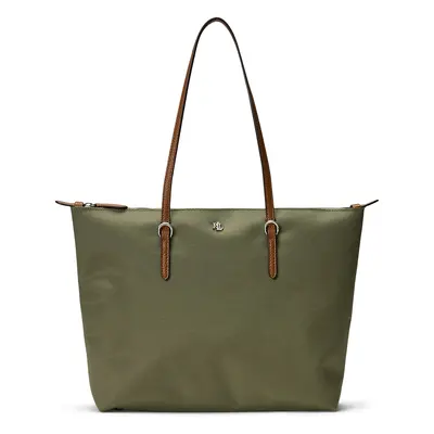 Lauren Ralph Lauren Shopper táska 'KEATON' csokoládé / olíva