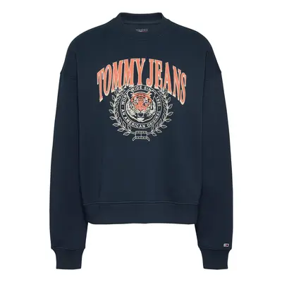 Tommy Jeans Tréning póló tengerészkék / lazac / fehér