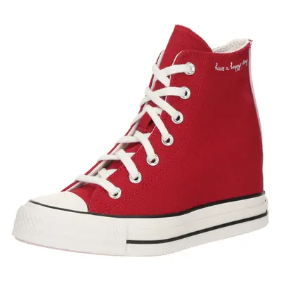 CONVERSE Magas szárú sportcipők 'CHUCK TAYLOR ALL STAR WEDGE' sötétvörös / fekete / fehér