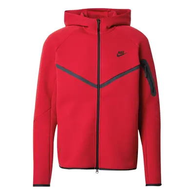 Nike Sportswear Tréning dzseki 'TECH FLEECE' cseresznyepiros / fekete