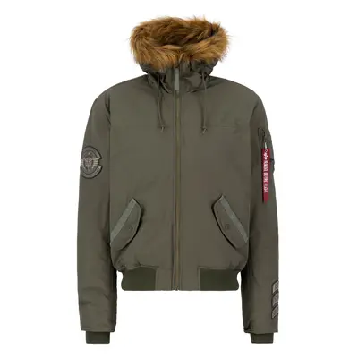 ALPHA INDUSTRIES Téli dzseki 'Arctic Guardians ' olíva / vérvörös / fehér