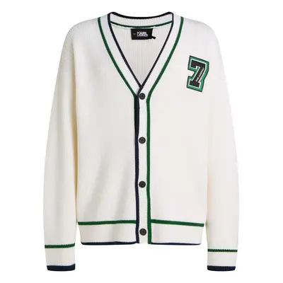 Karl Lagerfeld Kardigán ' Varsity ' kék / zöld / fehér