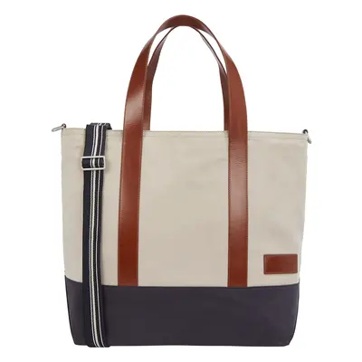 TOMMY HILFIGER Shopper táska ekrü / tengerészkék / konyak