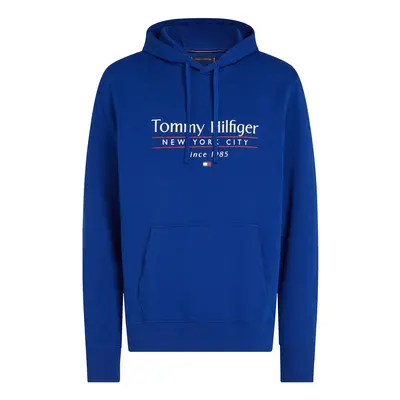 TOMMY HILFIGER Tréning póló sötétkék / rubinvörös / fehér